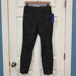 Apt 9 Brynn Black White Skinny Pull On Pants Mid Rise Womans Size 8S NWT